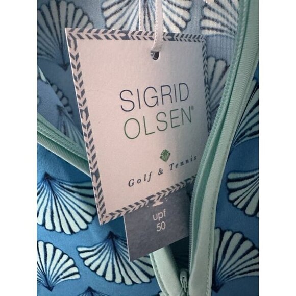 NWT Sigrid Olsen Golf Tennis Sleeveless Top Size Small Turquoise Coastal Preppy - Picture 6 of 7